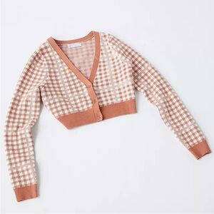 Urban Outfitters Cropped Gingham Cardigan
